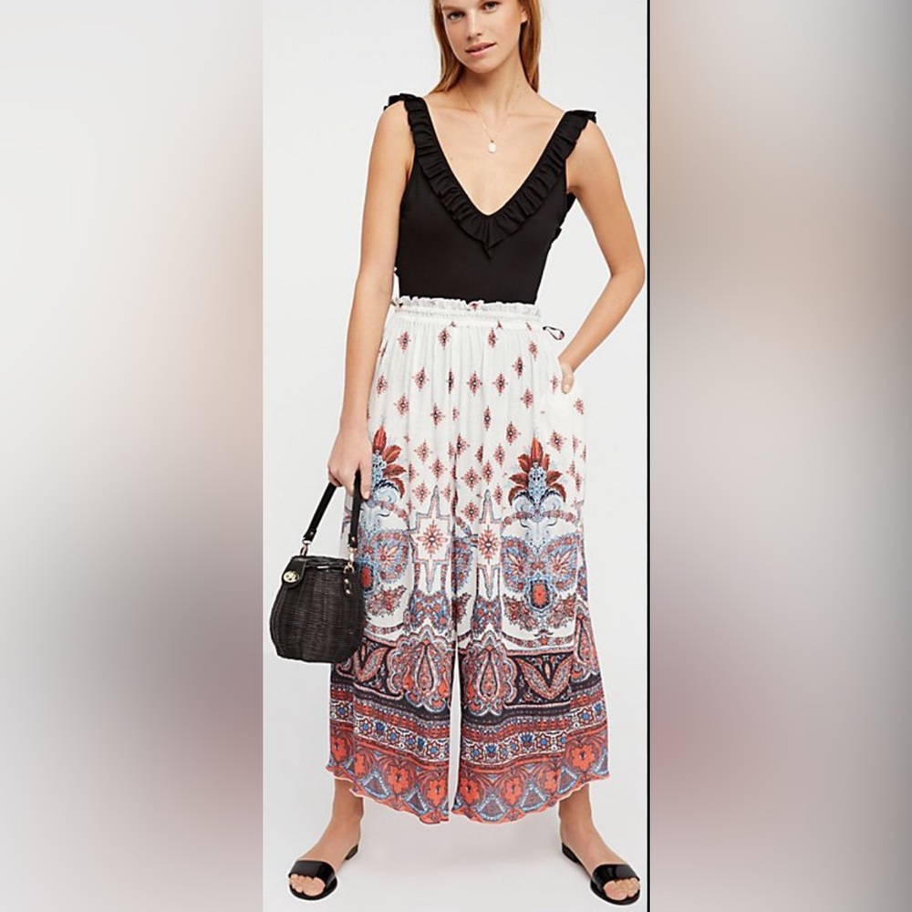 Free People Wide Leg Cropped Pants M